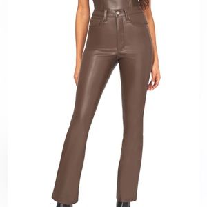 WeWoreWhat Brown Vegan Leather Ankle Flare Pant Size 29